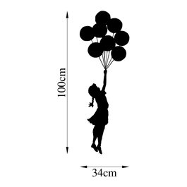 Wallity Banksy - 12 Escultura de pared en metal negro